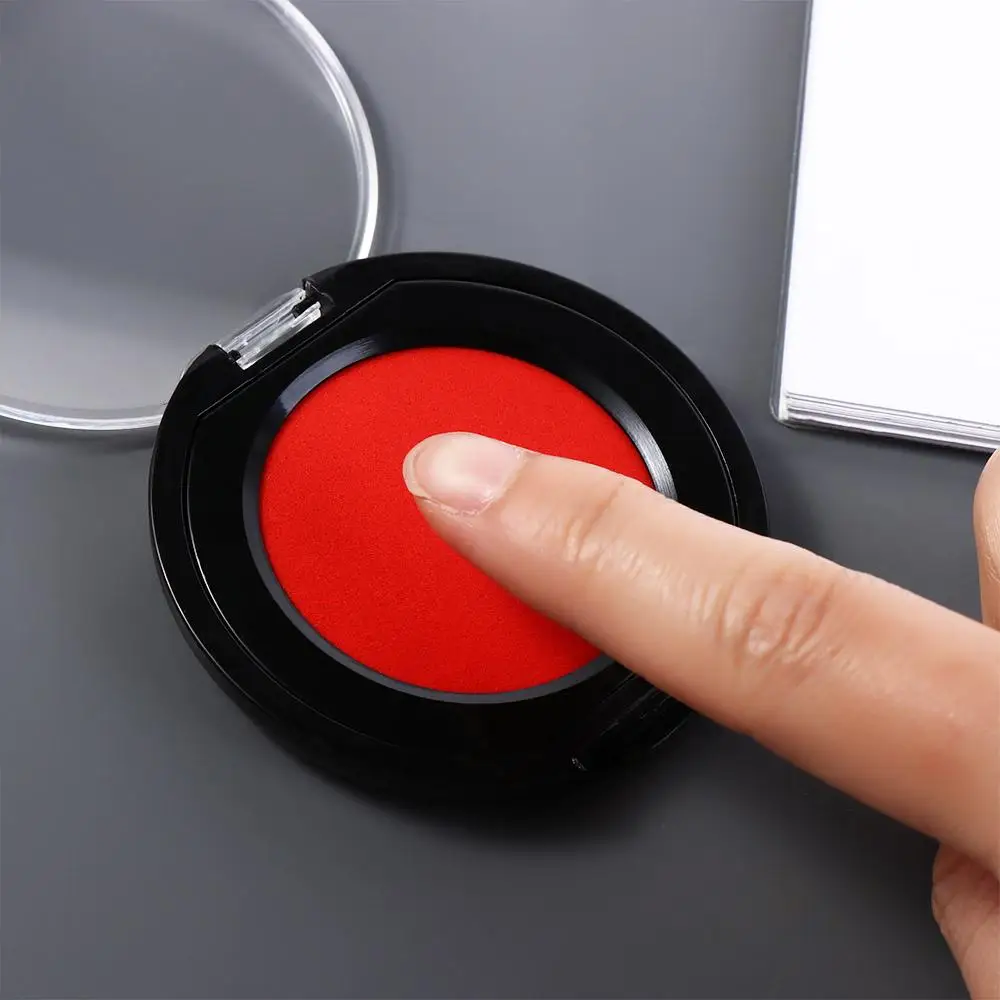 Rosso blu nero Mini tampone di inchiostro per impronte digitali stampa trasparente per tampone di inchiostro per stampa Thumbprint notarile tampone di inchiostro per firma Anti-falso ad asciugatura rapida