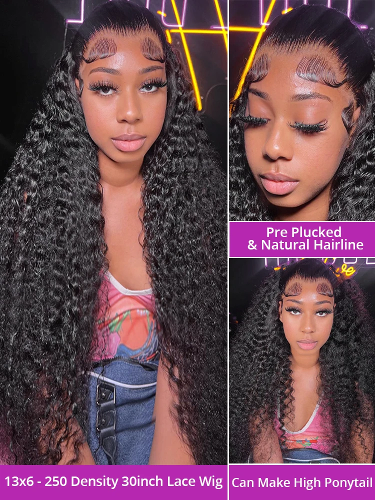 36 40 Inch Deep Wave 13x6 Hd Lace Front Human Hair Wig 250% Density Loose Water Curly 13x4 Lace Frontal Wig Human Hair For Women