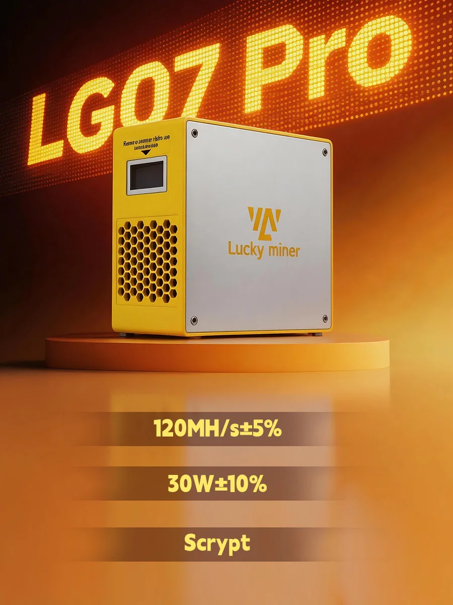LuckyMiner LG07Pro Scrypt Crypto Miner 120MH/s Energiesparende 15W Heim-Mining-Maschine für LTC DOGE