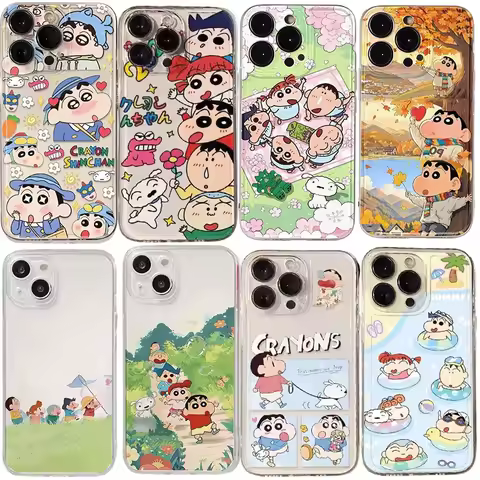 Phone Case For Samsung Galalxy S25 Ultra S24 S23 S22 Ultra Plus S24 FE A56 A55 A54 A35 A16 A06 5G cover Cute Crayons shin-chans