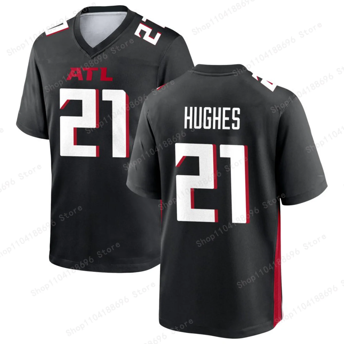 USA 2024 Atlanta Falcons Custom Game Jersey - Black Jersey T-Shirt Boy/Men Football Sports Short Sleeve Jersey Tshirt