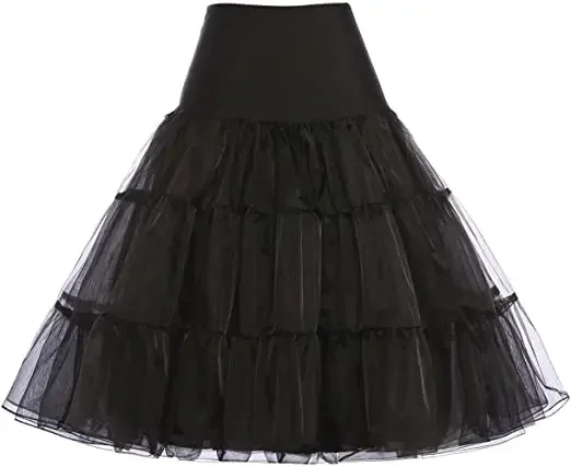 Dames Crinoline Petticoat Onderrok Knielange Half Slips Tutu Rok