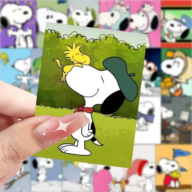 63 Uds. Snoopy dibujos animados lindo pegatina impermeable ordenador funda para teléfono móvil taza portátil maleta decoración regalo para niño y niña.