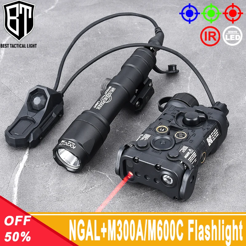 

WADSN NGAL Red Green Blue Dot IR Sight Set Hunting Scout Light Surefir M600C M300A Tactical Flashlight AXON Dual Function Switch