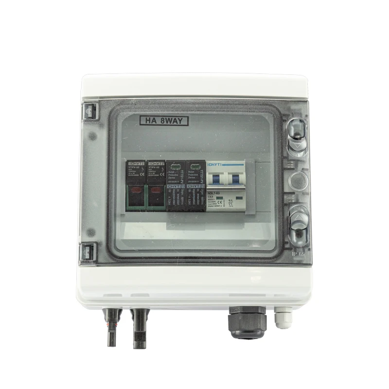 

2PCS CHYT 1 String 1 Input 1 Output 600V Outdoor Waterproof IP65 PV Solar Surge Lightning Protection DC Combiner Box