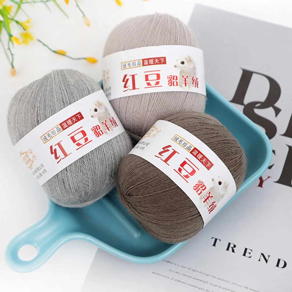 50g/roll Cashmere Cashmere Mink Wool DIY Hand Knitted Alpaca Crochet Yarn Ball Scarf Knitting Baby Knit Sweat Soft Warm