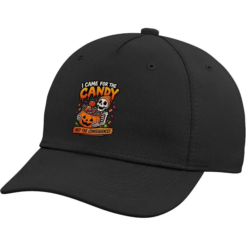 Funny Halloween Candy Skeleton Trick Or Treat Humor Adjustable Baseball Hat