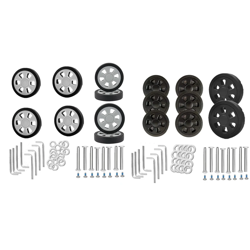 8Pcs Suitcase Wheels Replacement,2.36In/60Mm Thick 0.47In/12Mm Resistant Rubber Mute Caster Parts Accessories Luggage Wheels