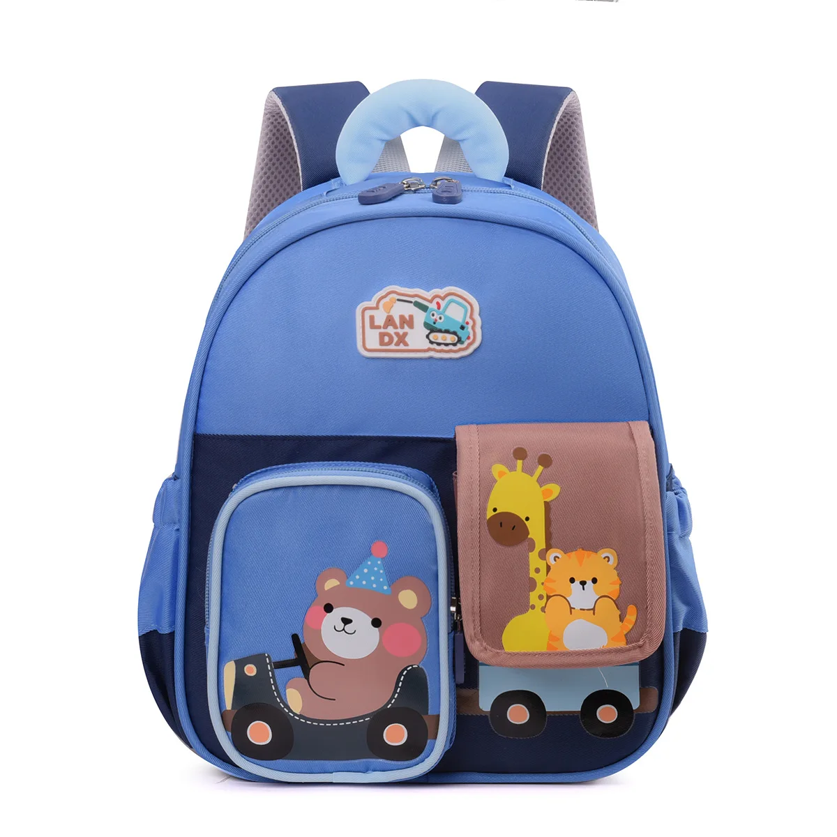 Lightweight Toddler Backpack For Boys Girls Cute Animal Car Print Kids Kindergarten School Bag With Double Front Pocket Children