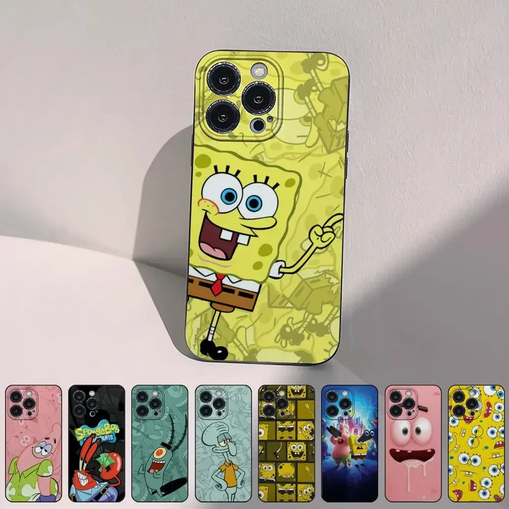 Sponge Best Friend Cartoon Mobile Phone Cases for iPhone 15 14 13 Pro Max 11 12 Mini X Xs XR Se 2022 Silicone Soft Shell