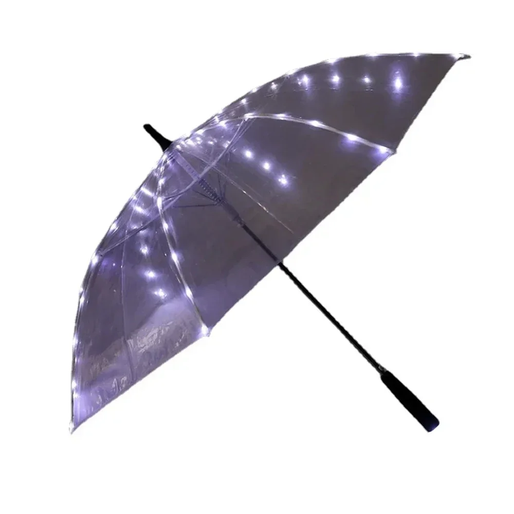 Fashion Umbrella LED Luminous Transparent Umbrella New Creative Personality Location Shooting Creative Umbrella Boys and Girls