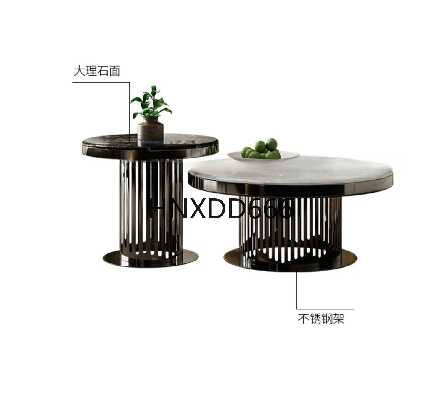 

Итальянский светлый роскошный журнальный столик, комбинация полой нержавеющей стали, простой современный мрамор