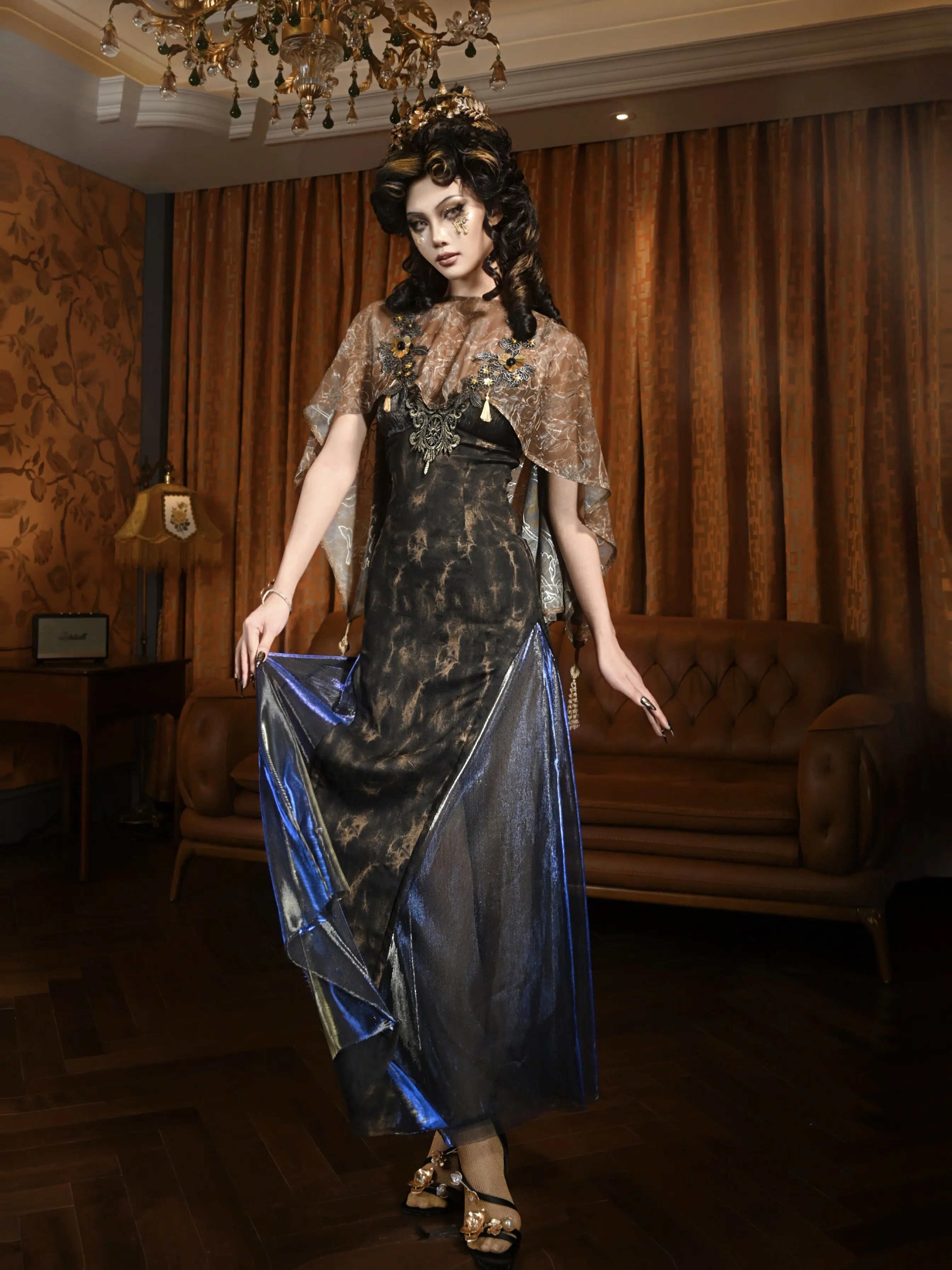 Brown Floral Sheer Kimono Cove - Kimono Sheer Floral ulasan dan harga