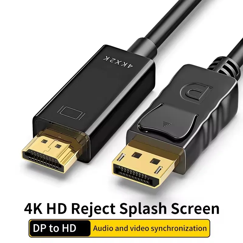 Adapter konwertera audio wideo 4K 2K DisplayPort na HDMI Kabel DP do laptopa, projektora, monitora PC PS3