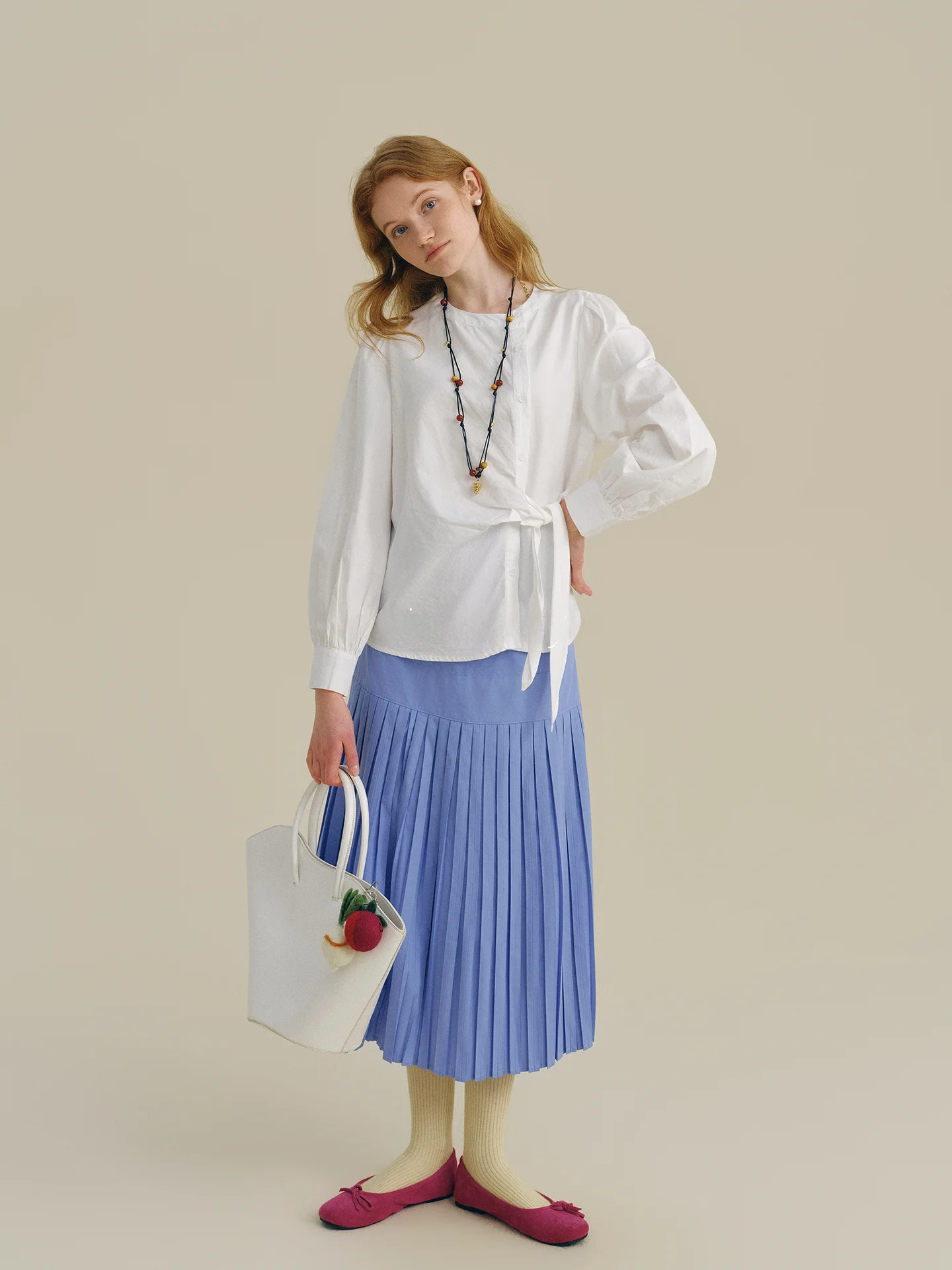 

Женская хлопковая блузка с эффектом утяжки талии, комфортная, дышащая, с длинным рукавом, круглым вырезом, нейтрального цвета, Rina Berry