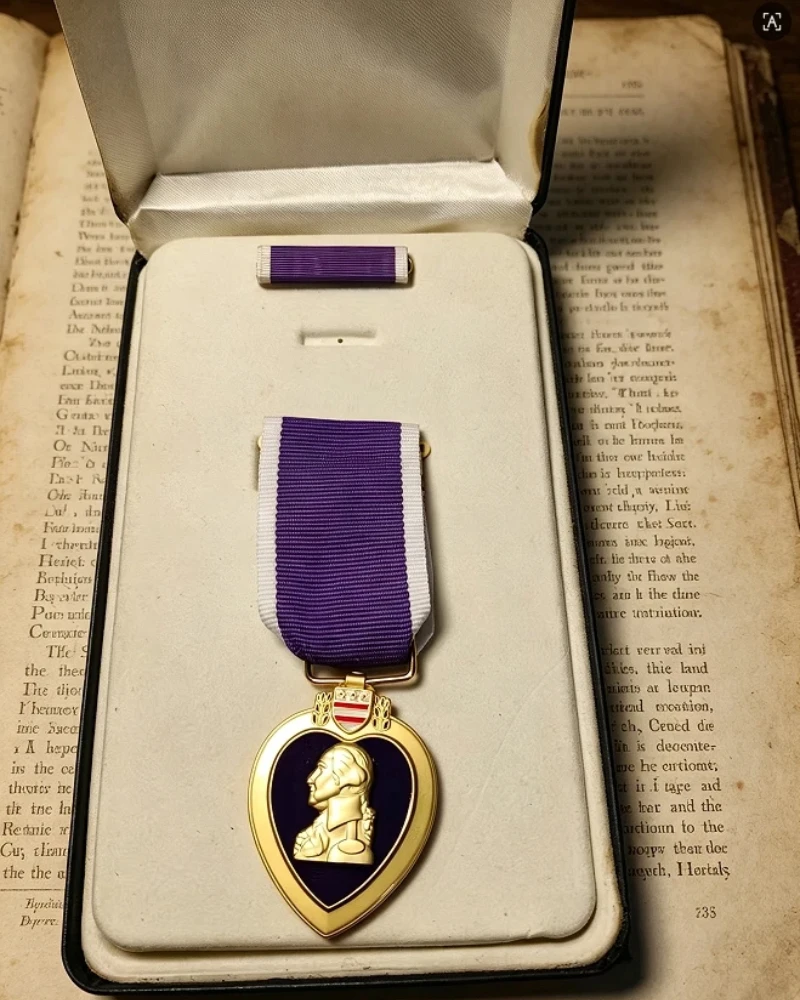 1 Set USA Purple Heart Military Medal, Ribbon Bar with Case For Military Merit George Washington Badge Vintage Replica