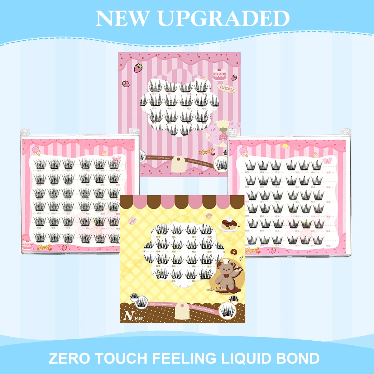 36 clusters sem cola clusters ultra fino cílios invisíveis pressão zero cílios postiços com ligação líquida para meninas