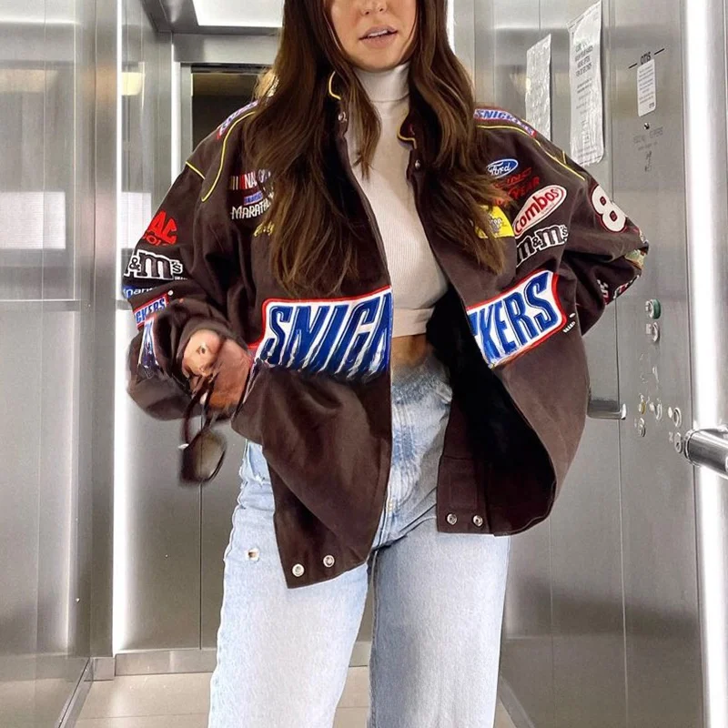 

Свободное длинное мотоциклетное пальто Sve Jaet, осень-зима, Новое поступление, женское повседневное пальто с принтом, цветное пальто, верхняя одежда