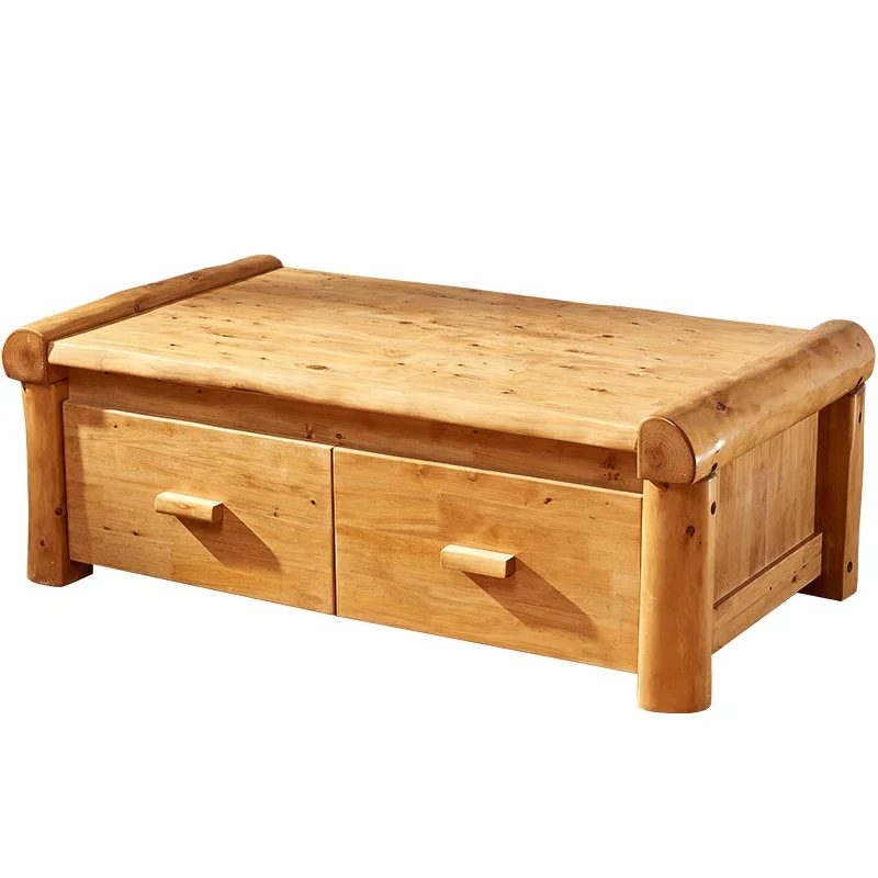 Room Coffee Table Tea Table Solid Wood Small Tea Table Environmental Protection Bed & Breakfast Furniture with Drawer Storage