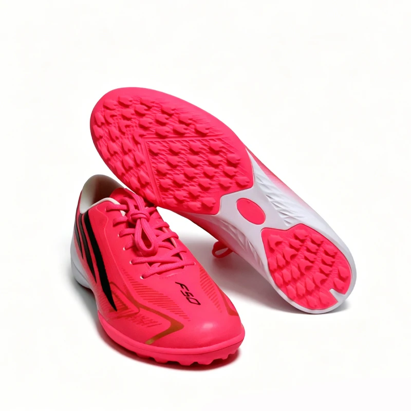 PINK Mens Soccer Shoes Boys Training TF/FG Outdoor Sport Football Boots Adult Long Spikes Non Slip Match Soccer Cleats 34-45
