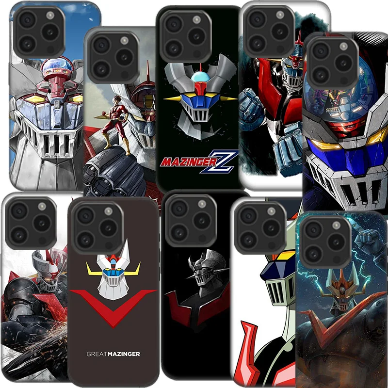 Manga Mazinger Z Anime Clear Phone Case For Aplee iPhone 12 13 Mini 14+ 15 Plus 16 Pro Max Cover 11 Pro X XS Max Coque Hard PC C