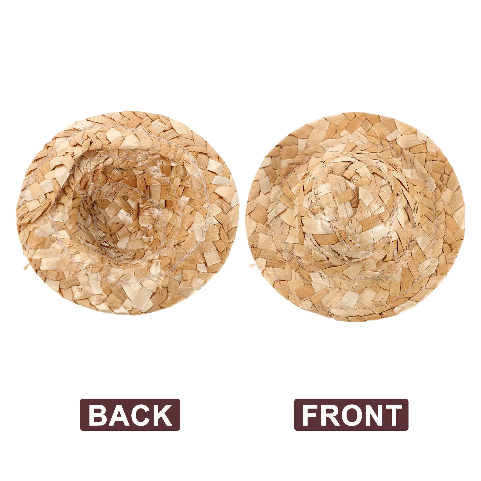 10Pcs Miniature Straw Hats for DIY Projects Handmade Woven Caps Tiny Craft Accessories Rustic Style Decorations for Creative Art