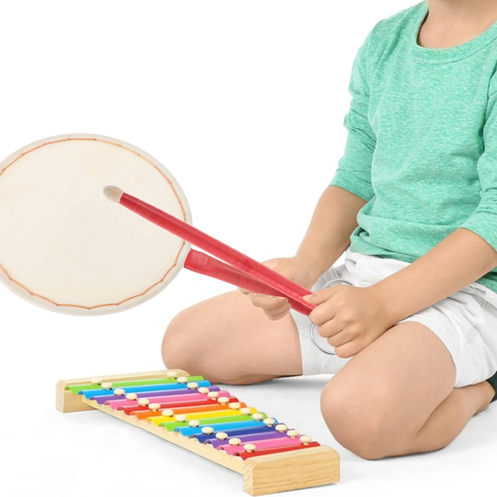Abanico de tambor de mano, abanicos de estilo chino, productos culturales redondos, Yoga, danza de mano para mujeres, niños de Metal