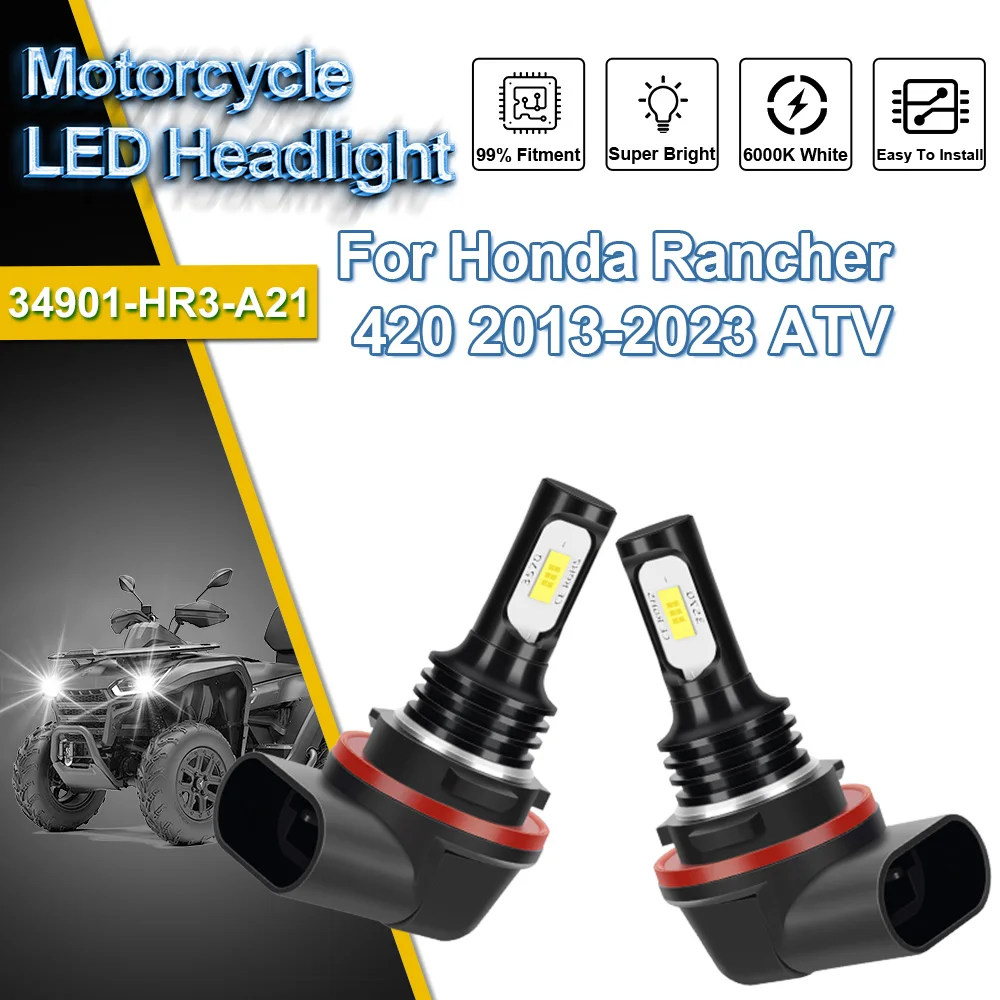 

For Honda Rancher 420 2013 2014 2015 2016 2017 2018 2019 2020 2021-2023 ATV Motorcycle Additional Headlight Bulb Auxiliary Lamp