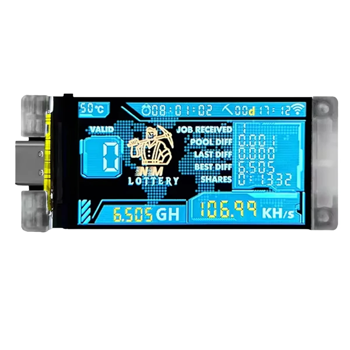 B59ABitco Nerd Miner BTC Crypto Solo Lottery 117KH/S Heltec Vision Master T190 Consumo Conexão WiFi