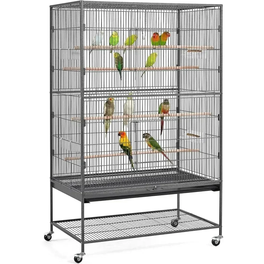 Bird Cage, 60.5-inch Oversized Metal Parrot Cage, Can Be Used As A Dog Flying Cage, Bird Cage