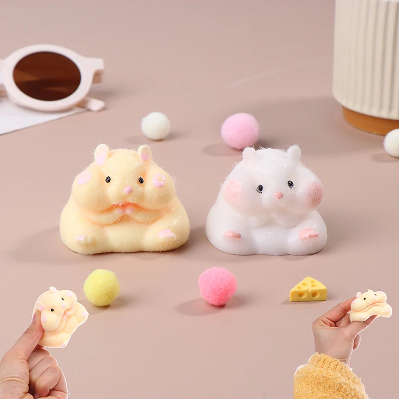 

New Super Soft Cute Q-Bullet Simulated Hamster Toy Mini Toys Kawaii Stress Relief Squeeze Toy TPR Decompression Toy