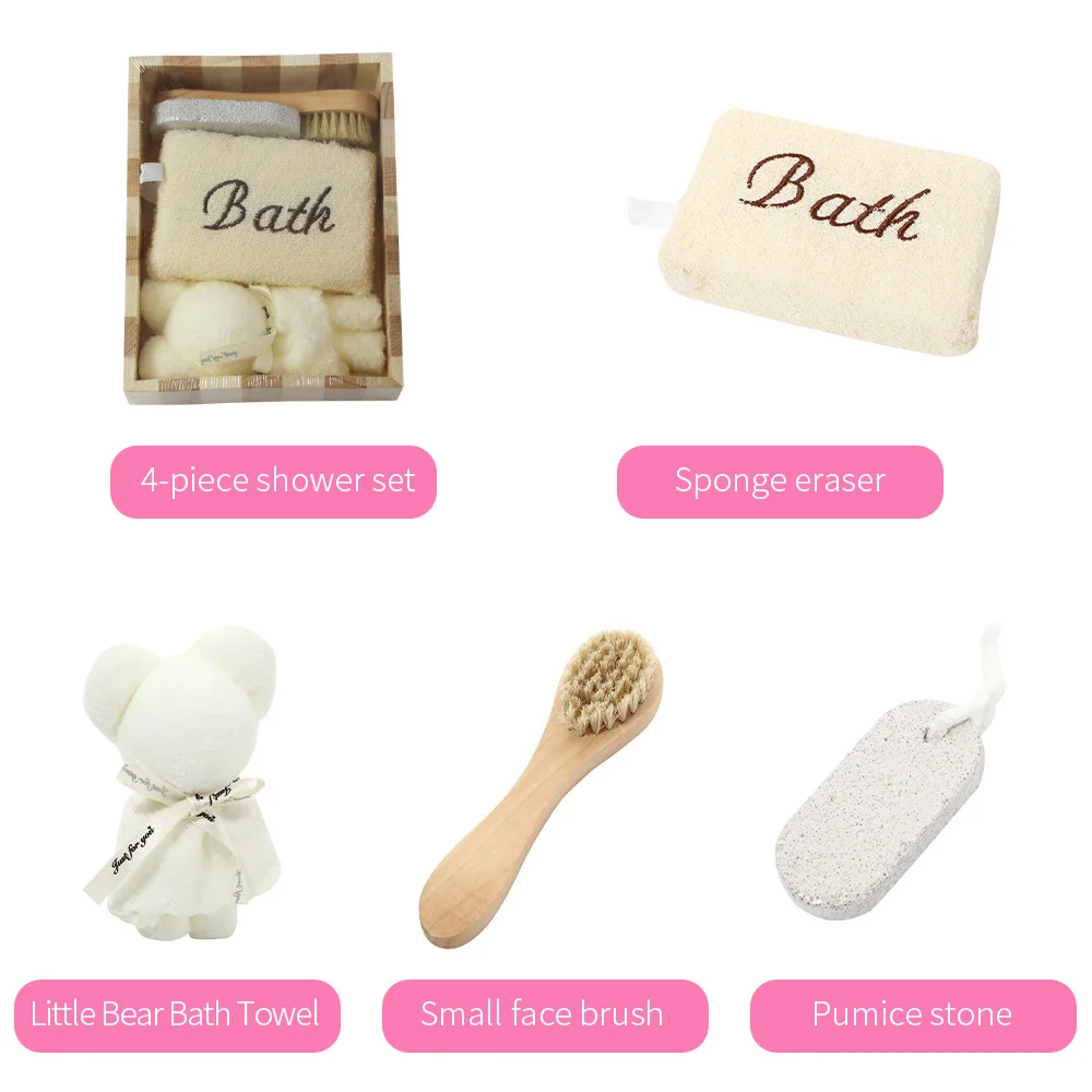 Bath accessory set promotional fashion box spa bath gift set bath set luxury multi function pumice stone bath gift set