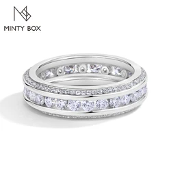 MINTYBOX S925 Sterling Silver Moissanite Ring D VVS1 Lab Grown Diamond 1.68ctw Engagement Rings For Women Wedding Band Gift