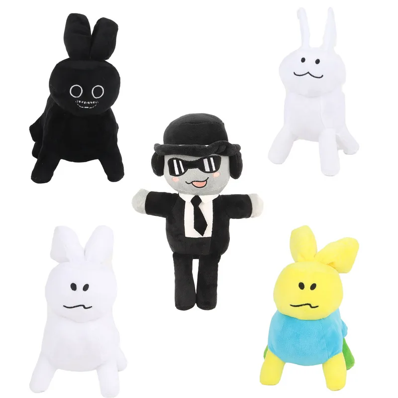 

Rolox Forsaken Gubby Plush Toy Black White Bunny Stuffed Animal Official Game Character Collectible Doll Gift for Kids Fans