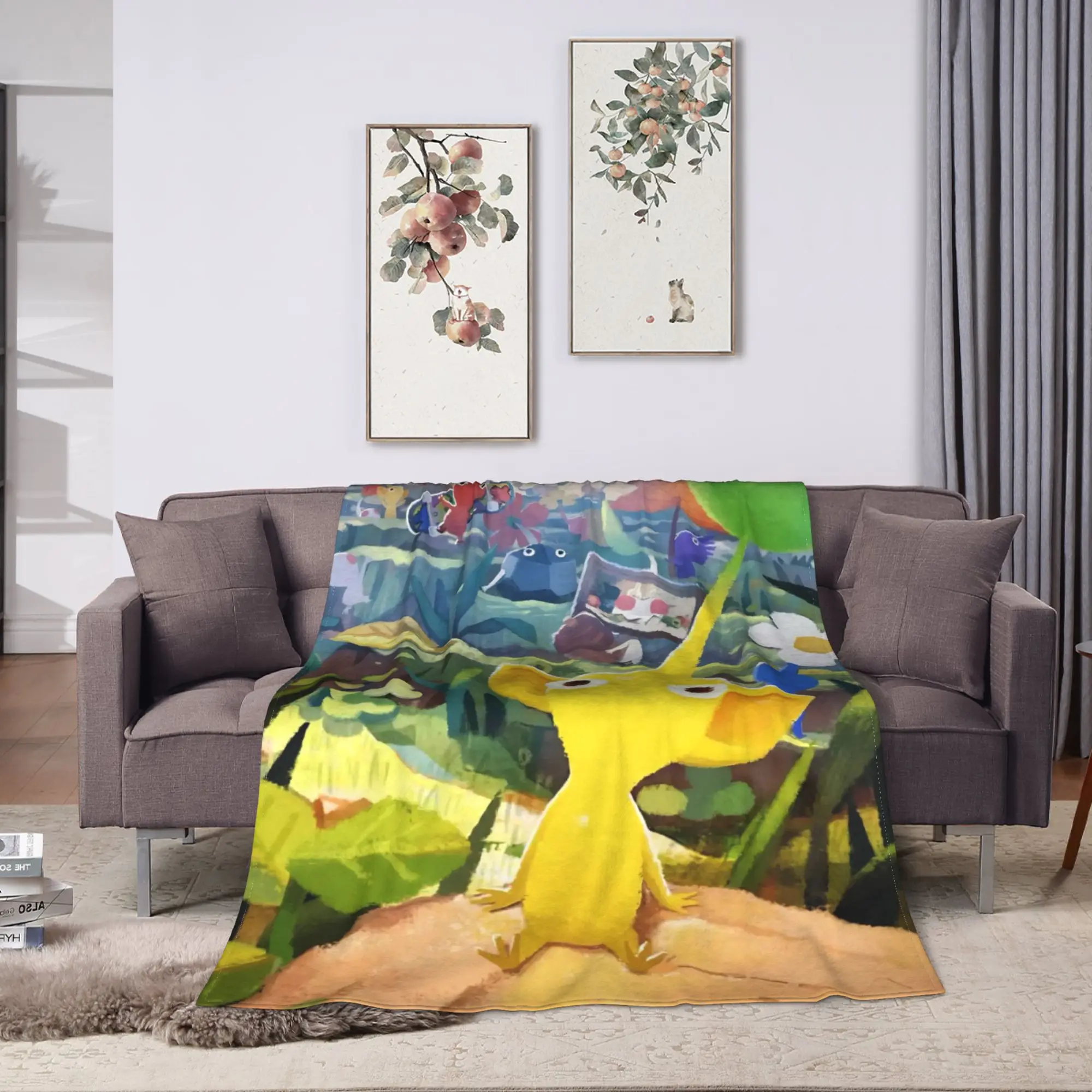Pikmin Game Blanket  Soft Warm Novelty Plush Throw Blanket For Living Room Picnic Flannel Bedspread Bed Cover