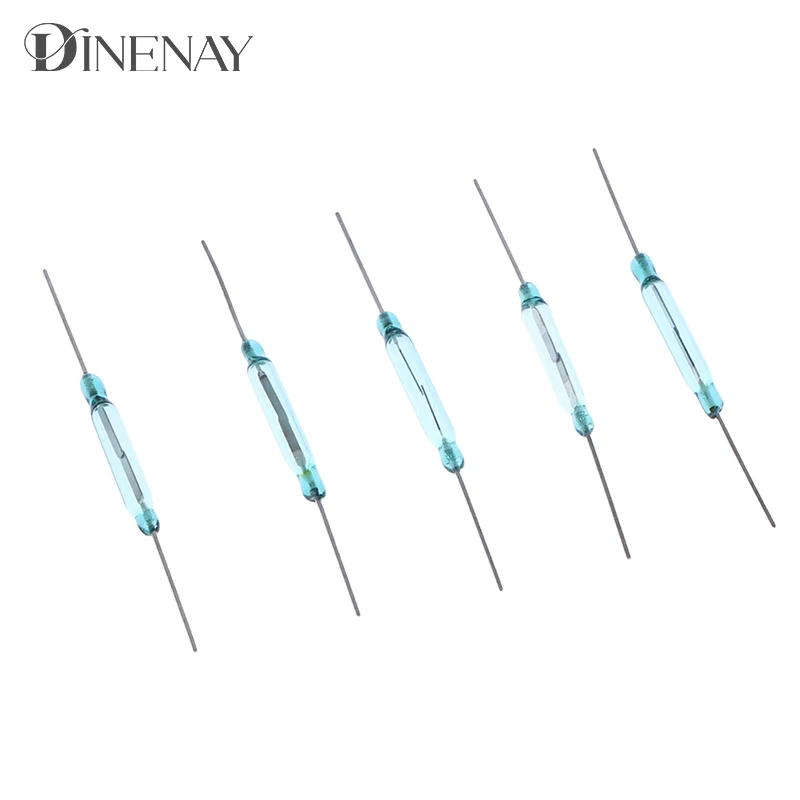 5 stücke 4x28mm grünes Rohr Silber Pin Reed Schalter Sensor normaler weise offen DIY magnetisches Reed schaltet elektronisch