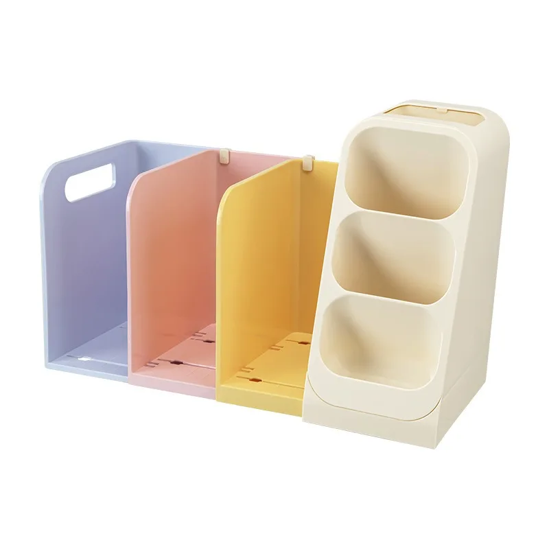 Retractable Bookend for Students Multifunctional High-capacity Desktop Organizer for Books Stationery Decorative