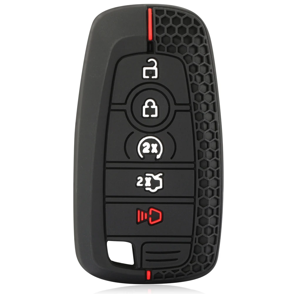 Silicone Car Remote Key Case For Ford Fusion Mustang F-150 F-250 F-350 F-450 F-550 Bronco 2018 - 2024 Cover Keyless Fob Shell