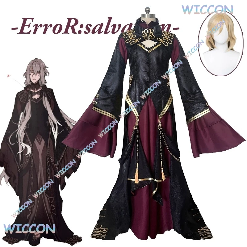 Ankou Cosplay Costume Costume complet jeu-ErroR salut- Cosplay avec boucles d'oreilles Ankou perruque adulte hommes Halloween carnaval Roleplay