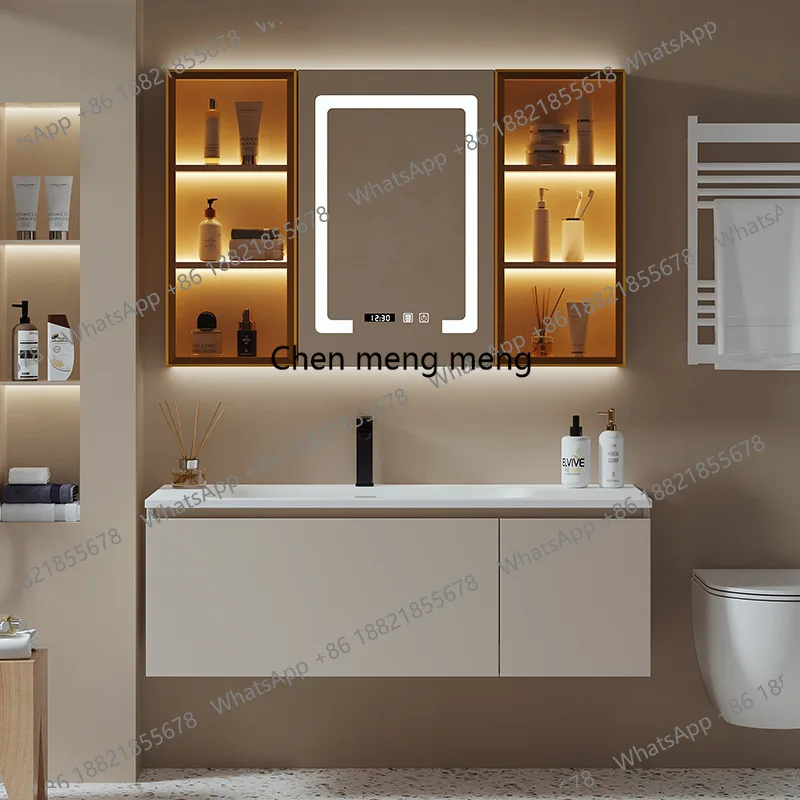 

Home Storage Bathroom Cabinets Integrated Washbasin Sink Combination Bathroom Cabinets Smart Mirror Furniture Taquilla