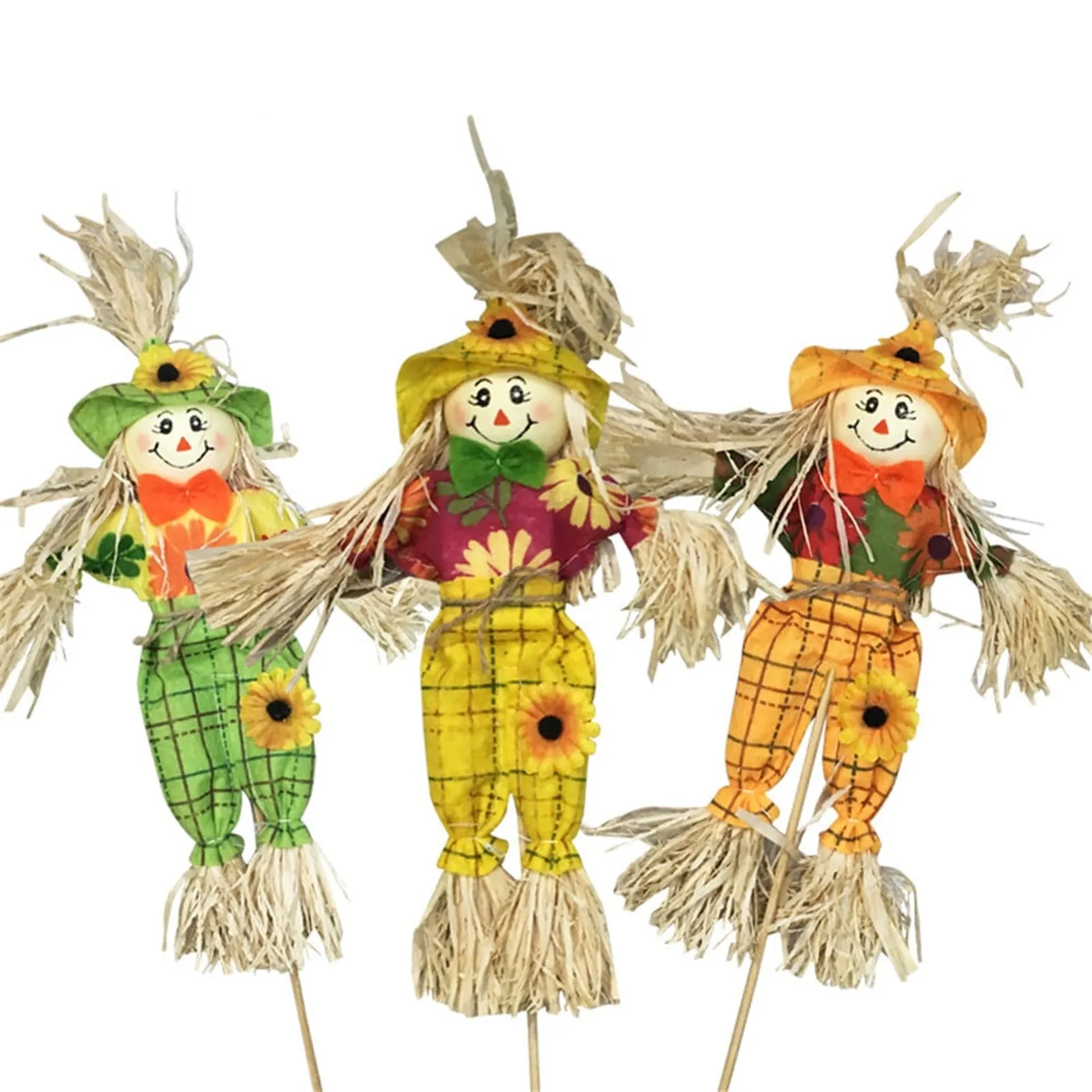 

3pcs Small Autumn Harvest Scarecrow Cute Cartoon Decoration For Garden Home Yard Halloween Thanksgiving Party Favors Supplies