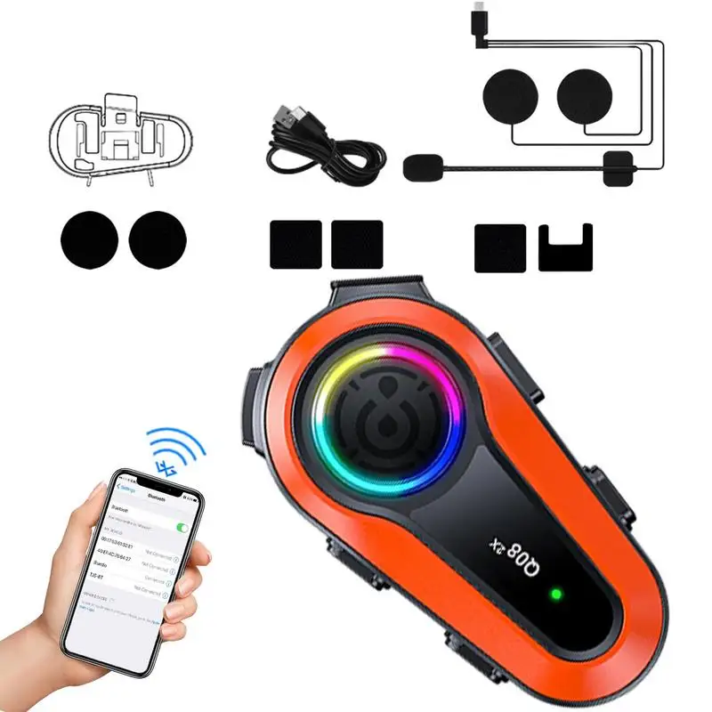 

Motorcycle Headset Speakers 5.0 Wireless Intercom Motor Helmets Headset Handsfree IPX6 Waterproof Features For Motor Motorbike