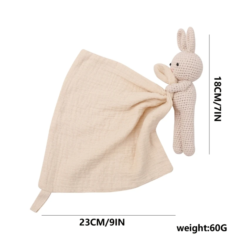 Toalla calmante para bebé, paño para eructar animales dibujos animados, juguete reconfortante que ayuda a calmar y para