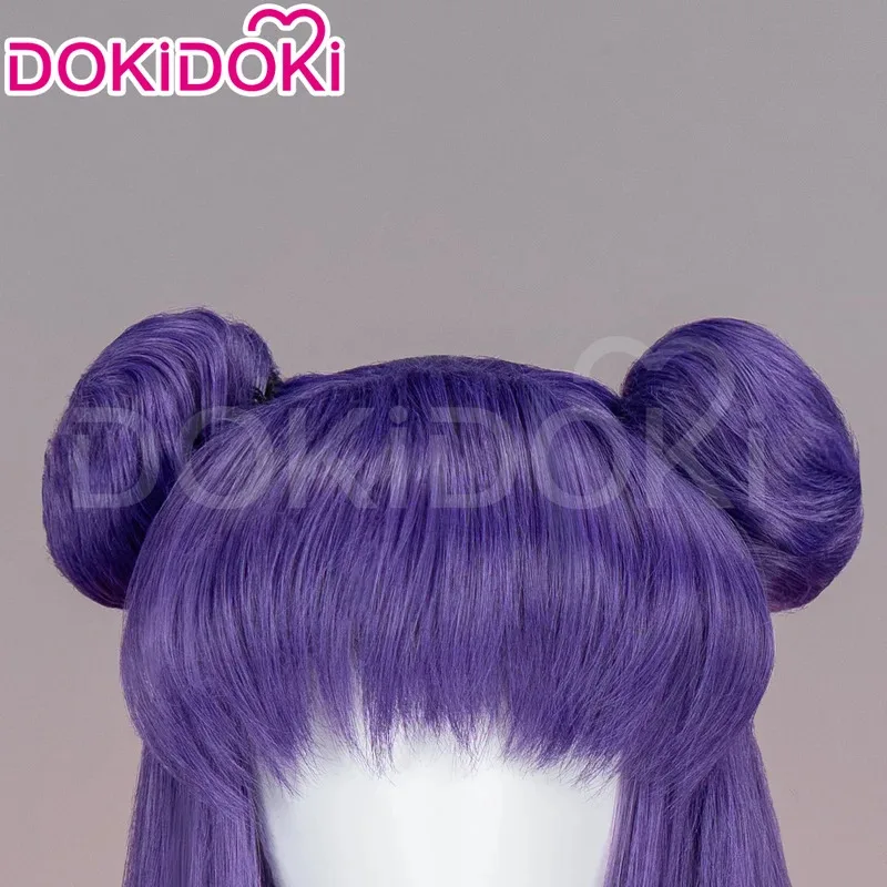 En STOCK, peluca de champú de Anime Ranma 1/2 DokiDoki, peluca de Cosplay para mujer, pelo largo morado, peluca sintética resistente al calor para Halloween