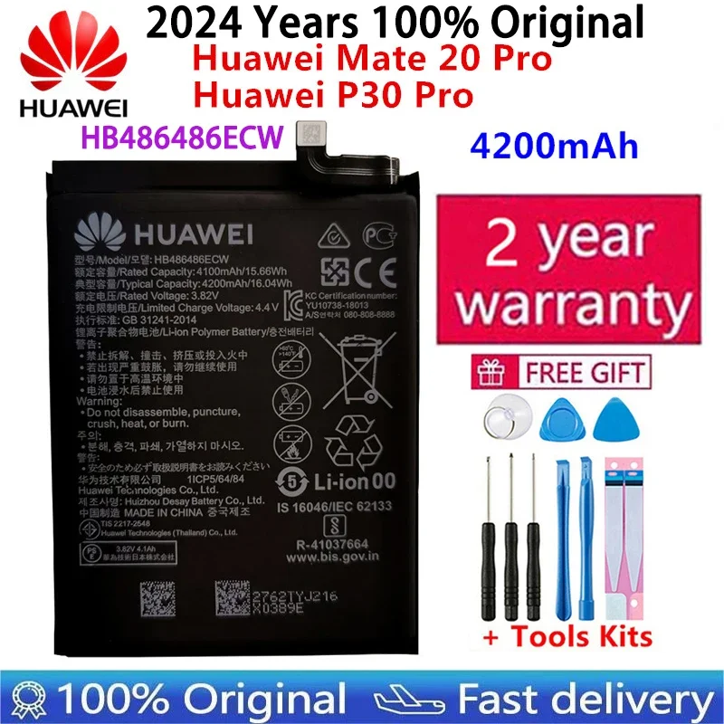 

2024 100% Original High Quality 4200mAh HB486486ECW Mobile Phone Battery For Huawei P30 Pro Mate20 Pro Mate 20 Pro Batteries