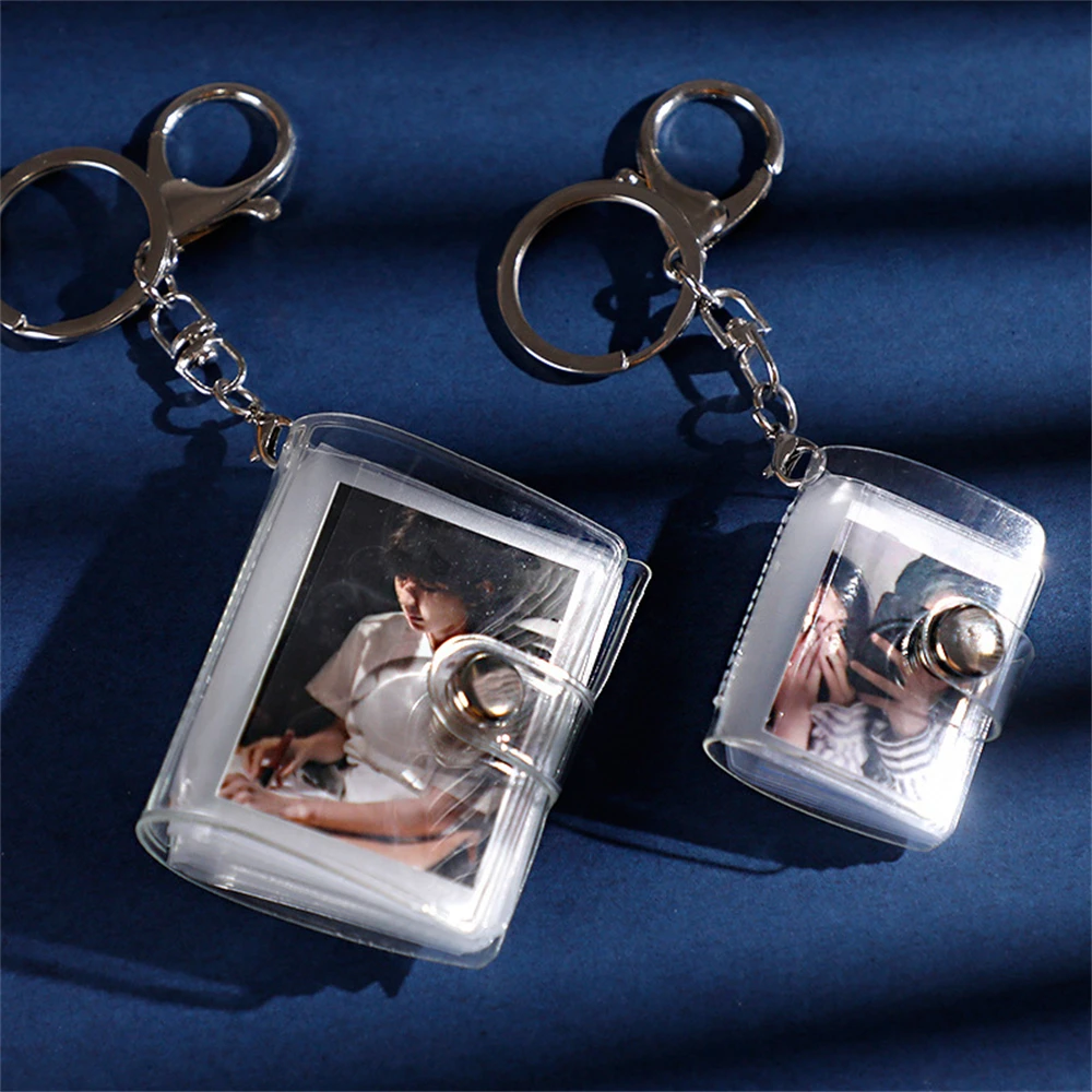 Coin Holder Easy To Carry The Cute Design Can Accommodate 16 Photos Keychain Mini Album Home Decorations Mini Photo Album