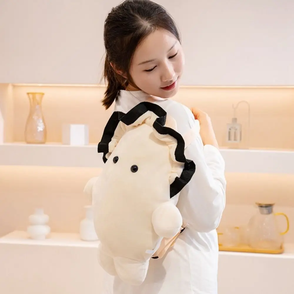 Huggable ตุ๊กตา Plush Oyster กระเป๋าเป้สะพายหลังหอยนางรมสีขาวการ์ตูนสัตว์หอยนางรมกระเป๋า Kawaii Creative Oyster กระเป๋าสะพายกลางแจ้ง