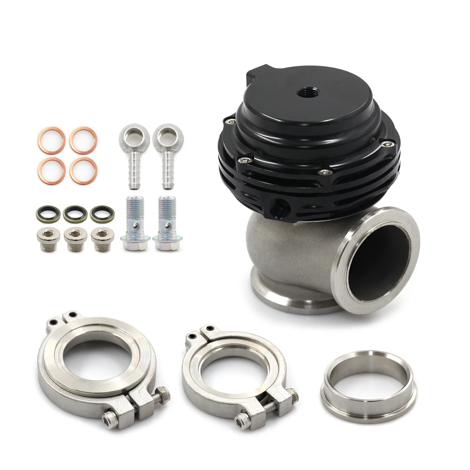 

38mm exhaust bypass valve clamp for V-flanged turbochargers, including all springs