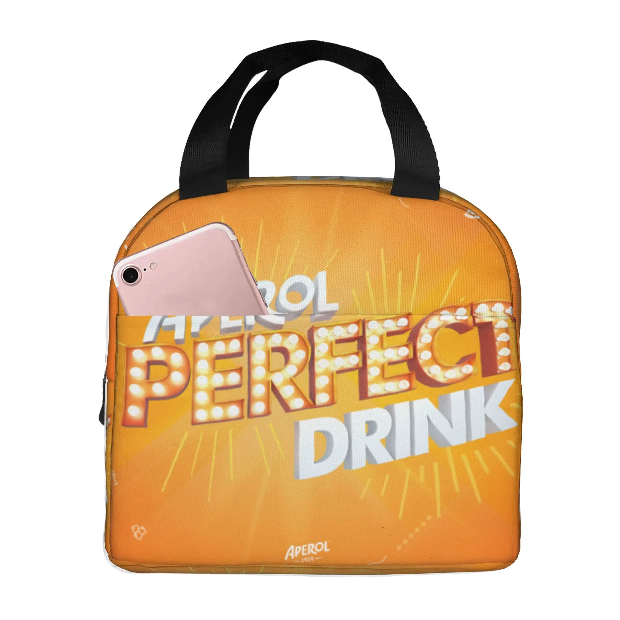 

Custom Aperols Spritz Drink Cocktail Thermal Insulated Lunch Bag Women Men Resuable Lunch Container for School Storage Food Box
