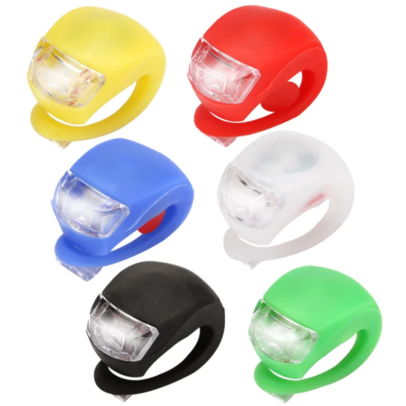 Bicycle Front Light Silicone LED Head Front Rear Wheel Bike Light Waterproof Cycling Bicycle Accessories Bike Lamp safe warn